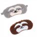 2 Pieces Funny Soft Smooth Plush Satin Nap Eye Cover SleepingPlush Sloth Sleep Eye Mask Travel Blindfold for Girls Boys Women Men Kids Home Sleeping Traveling Grey Brown