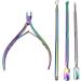 MODOAO Cuticle Pusher with Cuticle Trimmer Cuticle Nipper Pocket Nail Cuticle Nipper Pack Contains Nail Trimmer Stainless Steel Nail Art Manicure/Pedicure Tools (4 Packs) - Buy Online on GoSupps.com
