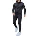 Hanxiulin training suit for men comfortable tracksuit for sports leisure and travel the jogging pants & training jacket are breathable quickly drying dark gray XL