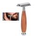 Razor with wooden handle portable classic razor detachable face for clean shaving