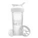 Shakenext |Proteinshaker bottle 700ml with mixing ball stainless steel + blend for fitness protein & protein shakes - discharge -proof lid with loop dishwasher -safe fits in cup holders (white) Special |White