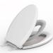Elongated Toilet Seat With Built-In Potty Training Seat, Slow Close, Child Transition Integrated Toilet Seat, Removable Magnetic Toddler Seat, Thickened Material, Easy Clean, Never Loosen,White(18.5) White Elongated
