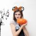 Kiddale Halloween Mouse Ear Headband for Women Girls Orange Bow Skull Hair Hoop Headwear Headdress for Halloween Party Cosplay Decoration - Buy Online on GoSupps.com