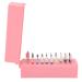 HURRISE Nail Bits Displayer Organizer Nail Drill Bits Holder 30 Holes Drill Bit Holder For Nails Display Organizer Dustproof Cover Mini Nail Bits Holder with Storage Box