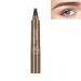 Materialm Magical Precise Waterproof Brow Pen Lumierez 4 Tipped Precise Brow Pen - 4 Point Eyebrow Pencil Waterproof Microblading Eyebrow Pencil with A Micro-Fork Tip Applicator (Dark brown)