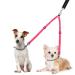 NASJAC Double dog leash no tangling 360 rotatable splinter double linen for two dogs adjustable shock-damping bungee-reflecting leash for dogs small medium and large running training small (3-9 kg) pink fluorescent