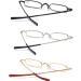 3 Pairs Slim Pocket Reading Glasses with Pen Clip & Metal Case | Men Women Readers | Spring Hinge | 2.0x Magnification | Silver, Black, Gold - Buy Online on GoSupps.com