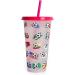 Football & Flag Straw Cup with Lid Reusable Plastic-Tumblers Travel Coffee Mug Color-Changing Water Drinking Bottle Red - Buy Online on GoSupps.com