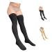 Closed Toe 20-30 mmHg Compression Inside Leg Zipper Wide Thigh High (Black Large-X-Large) Large-X-Large Black