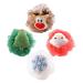 VILLCASE Christmas Bath Loofah 4pcs Kids Christmas Bath Character Loofahs Santa Claus Xmas Tree Mesh Pouf Christmas Shower Loofah Sponge Body Scrubber Exfoliator for Kids