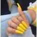 Brishow Long Ballerina False Nails - Pure Color Acrylic Press-On Full Cover Nails (Yellow) - 24 Pieces for Women & Girls - Buy Online on GoSupps.com