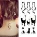 Oottati Small Cute Temporary Tattoo Cat Totem Neck (Set of 2)