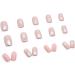 Justotry 24 Pcs Peach Pink French False Nails Kit | Trendy Squoval Press on Nails with Glue | Short Fake Nails for Women - Buy Online on GoSupps.com