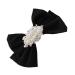 minkissy 1pc Hairpin Bow Hair Clips Grosgrain Hair Bow Wedding Headpieces Big Hair Bow Clip Bow Knot Barrettes Hair Accessories for Women Wedding Fabric Pearl Small and Fresh Girl 17.5X11.5X2.5CM Black