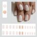 Justotry 24 PCS Milky Glitter Press-On Nails | White Fake Nails for Nail Art | Beautiful Square French Fingernails for Women - Buy Online on GoSupps.com
