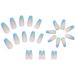 24 Pcs Square Blue and Green French Press on Fake Nails - Medium | Ballerina Stick on Acrylic False Nails with Glue for Nail Art - Buy Online on GoSupps.com