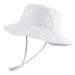 LACOFIA Toddler Baby Sun Hat Unisex Kids Summer Bucket Hat Wide Brim for Outdoor Swim Beach Pool Adjustable 3-7 Years A-White