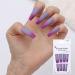 Beauty Artificial Full Cover Ballerina T-shaped Colorful Fake Nail Gradient False Nails Purple Matte - Buy Online on GoSupps.com