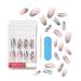 KISS Masterpiece Luxe Mani Coffin Shape Iridescent Glue-On Long Length Nails with Faux Jewels - MP01 Love It - Buy Online on GoSupps.com