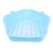 Hohopeti Box Rabbit Toilet Small Animal Supply Hamster Bathtub Bunny Bedding for Rabbits Litter Pan Plastic 33X29.5X14CM Blue