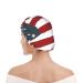 American Flag Shower Cap for Women - Waterproof Double Layer Design for Spa, Hotel, and Salon Use - Buy Online on GoSupps.com