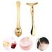 1 set T-bar set with roller head for the eye massage eye massage roller eye cream massage sticks eye roller massage device eye cream magic wife eye cream face remuner gold-colored 9.6x3.5cm