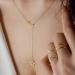 DoubleNine Lariat Necklaces Star Moon Charm Gold Y Necklace Dainty Jewelry Accessories for Bridesmaid Women Girl