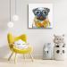 Yidepot Pug French Bulldog Wall Art - Colorful Puppy with Glasses | 60x60CM Canvas Poster for Kids' Room - Buy Online on GoSupps.com