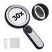 Udbrud Magnifying Glass with Light 30X Handheld Large Magnifying Glass with 3 Modes 21 LED Illuminated Lighted Magnifier USB for Macular Degeneration Seniors Reading Inspection Coins Jewelry Map
