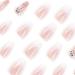 Justotry 24 Pcs Milky French Diamond False Nails - Glossy Pink Ballerina Press on Nails for Women Acrylic Coffin Medium - Nail Art with Glue Included - Buy Online on GoSupps.com
