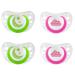 CHICCO - MADE IN ITALY Pacifier 6+ Light LUMI girls Soft Silicone 6-16 months BPA free pack of 4 including 2 sterilized transport boxes