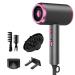 Professional Hair Dryer 1800W Powerful Ionic Hairdryer With Diffuser Blow Dryer With 2 Speeds 3 Heating And Cool Button For Women Man Home Travel Salon Curly And Straight Hair (Black)