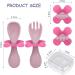 Vicloon Baby Fork and Spoon Set - Pink Flowers | Infant Self Feeding Utensils | Toddler Cutlery Set for Kids - Spoons and Forks for Easy Self Feeding - Buy Online on GoSupps.com