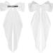 Elegant White Hair Bow in French Ribbonsatin Large Secure Clip Versatile Accessory for Women and Girls - Buy Online on GoSupps.com
