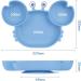 Vicloon Silicone Suction Plate for Toddlers - Non Slip Baby Weaning Plate in Blue | Baby Cutlery included | Highchair Friendly - Buy Online on GoSupps.com