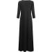 Jacansi Women's 3/4 Sleeve Maxi Dress | Boat Neck, Pockets, XXL, Black - Buy Online on GoSupps.com