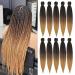 10 Packs 20 Inch Pre Stretched Easy Braiding Hair Ombre Braiding Hair Itch Free 3 Tone Soft Yaki Synthetic Hair Prestretched Ombre Braiding Hair for Black Women(20 Inch 1B/30/27) 20 Inch (Pack of 10) 1B/30/27
