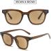 Vevesmundo Sun Reading Glasses with Blue Light Filter | Unisex Rectangular Sunglasses | Brown Frame & Lentils | Visual Aid Strength 3.5x - Buy Online on GoSupps.com