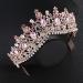 Girls Sweet 16 Homecoming Crown Rose Pink Rhinestones Quinceanera Prom Hair Accessory - Buy Online on GoSupps.com