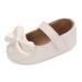 LACOFIA Baby Girls Anti-Slip First Walking Shoes Infant Bowknot Mary Jane Princess Party Shoes Prewalkers 12-18 Months C White