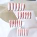 24 Pcs Long Coffin Pink Marble Gold Foil Press On Nails - Glossy False Nails with Glue for Women and Girls - Buy Online on GoSupps.com