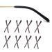 8 Pairs Eyeglass End Tips Ear Sock Pieces Anti-Slip Tube Replacement Tips Silicone for Thin Metal Eyeglass Legs, Black