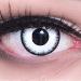 White crazy zombie fun contact lenses 1 pair of colored white lunatic contact lenses with starch -6.00 diopter and container.Perfect for Halloween carnival carnival or carnival -6.00