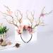 Deer Antler Flower Crown Headband - Halloween & Christmas Props - Light Brown - Buy Online on GoSupps.com