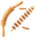 Mr.woodware Wood Therapy Massage Tools - 2 pieces of wood lymphatic drainage curved roller stick & back massager with rope massage kit - wood massage tools for body shaping sculping Maderoterapia roller & massage