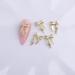 10pcs Nail Art Ribbon Bow Studs Silver Golden Metal 3D Butterfly Charms Nail Decoration Manicure DIY Design Accessories (8027)