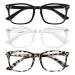 Okany Blue Light Blocking Computer Gla-sses for Women Men Lightweight Anti Glare Eyegla-sses 3 Packs Black + White + Leopard Print