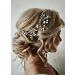 Handmadejewelrylady bridal hair jewelry with rhinestones tendril-shaped ideal for evening events