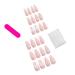 24 Pcs Pink Press on Nails - Summer Fake Nails with White French Tips & Bow Charms | SHANRUN Medium Square Full Cover Acrylic Nail Kit - Buy Online on GoSupps.com