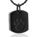 constantlife Cremation Jewelry for Ashes Animal Paw Design Memorial Ashes Urn Necklace Stainless Steel Pendant Dog Tag Ashes Holder Keepsake Jewelry for Pets Human (Black)
